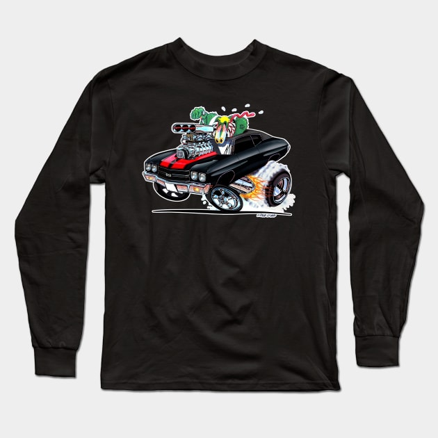 MONSTER MUSCLE Black n Red Vince Crains High Octane Art! Long Sleeve T-Shirt by vincecrain